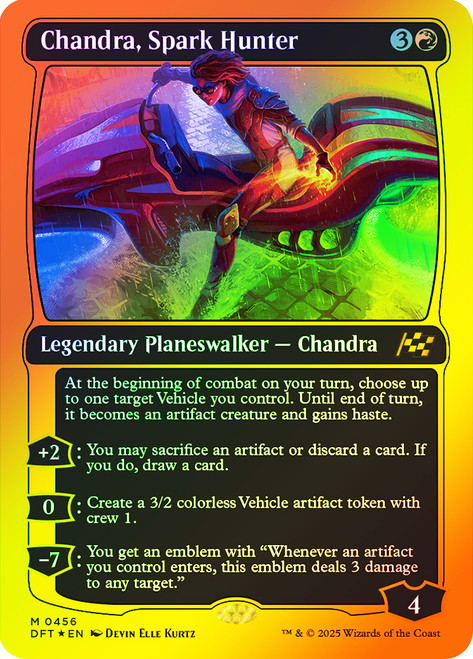 Chandra, Spark Hunter (First Place Foil)\nAetherdrift - Alternate Foil\nSingle\nMagic The Gathering