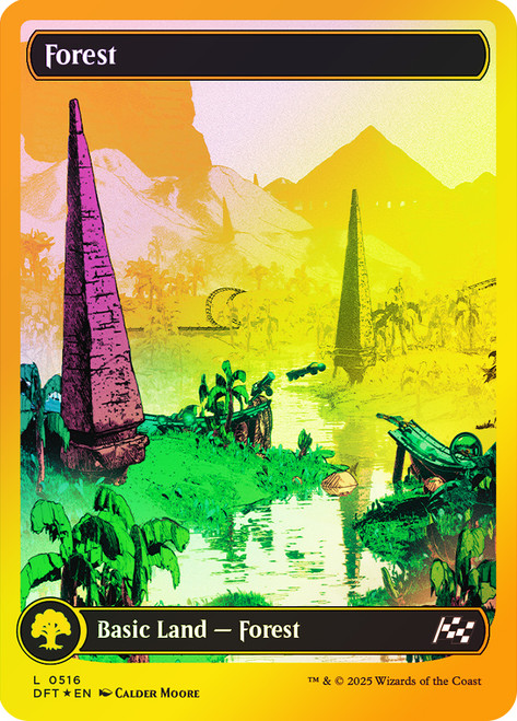 Forest (#516) (Full Art) (First Place Foil)\nAetherdrift - Alternate Foil\nSingle\nMagic The Gathering