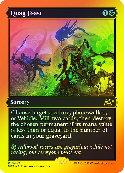 Quag Feast (First Place Foil)\nAetherdrift - Alternate Foil\nSingle\nMagic The Gathering
