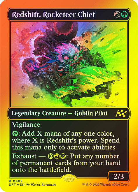 Redshift, Rocketeer Chief (First Place Foil)\nAetherdrift - Alternate Foil\nSingle\nMagic The Gathering