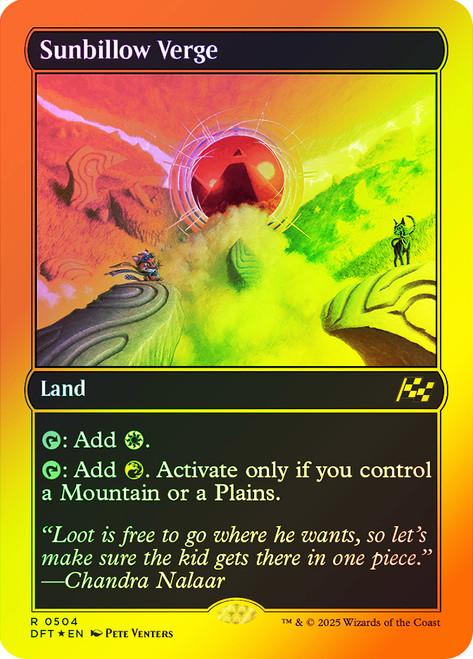 Sunbillow Verge (First Place Foil)\nAetherdrift - Alternate Foil\nSingle\nMagic The Gathering