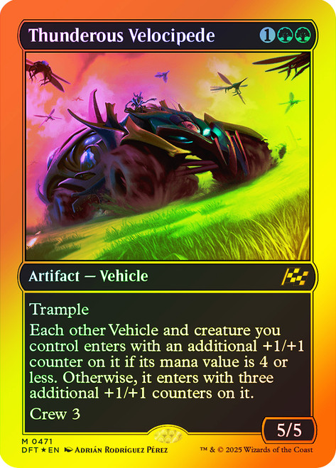 Thunderous Velocipede (First Place Foil)\nAetherdrift - Alternate Foil\nSingle\nMagic The Gathering