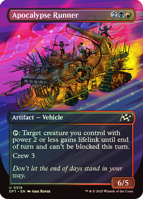 Apocalypse Runner (Borderless)\nAetherdrift - Variants\nSingle\nMagic The Gathering