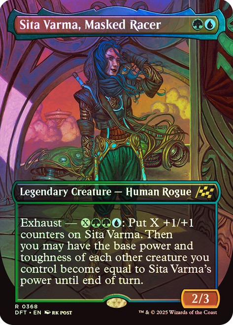 Sita Varma, Masked Racer (Borderless)\nAetherdrift - Variants\nSingle\nMagic The Gathering