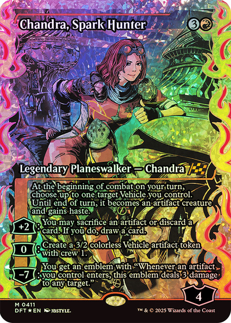 Chandra, Spark Hunter (Showcase) (Fracture Foil)\nAetherdrift - Alternate Foil Variants\nSingle\nMagic The Gathering