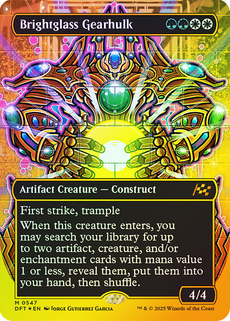 Brightglass Gearhulk (Borderless) (First Place Foil)\nAetherdrift - Alternate Foil Variants\nSingle\nMagic The Gathering