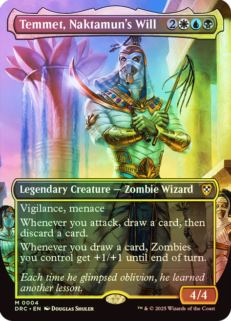 Temmet, Naktamun's Will (Borderless)\nAetherdrift Commander - Variants\nSingle\nMagic The Gathering