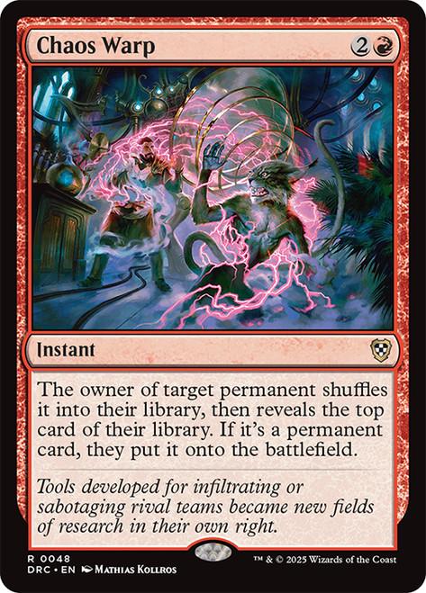 Chaos Warp\nAetherdrift Commander\nSingle\nMagic The Gathering