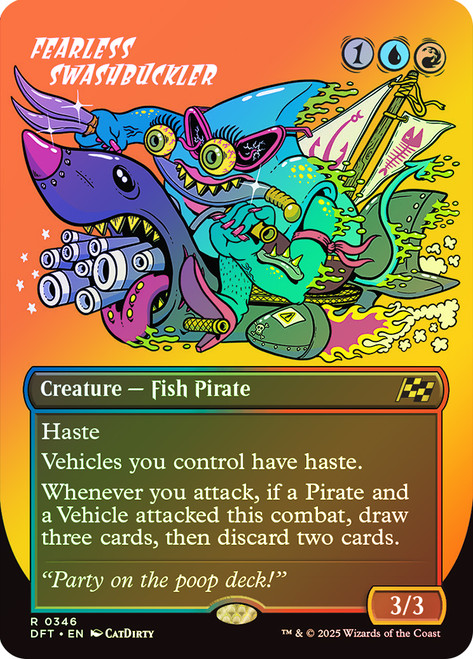 Fearless Swashbuckler (Borderless)\nAetherdrift - Variants\nSingle\nMagic The Gathering