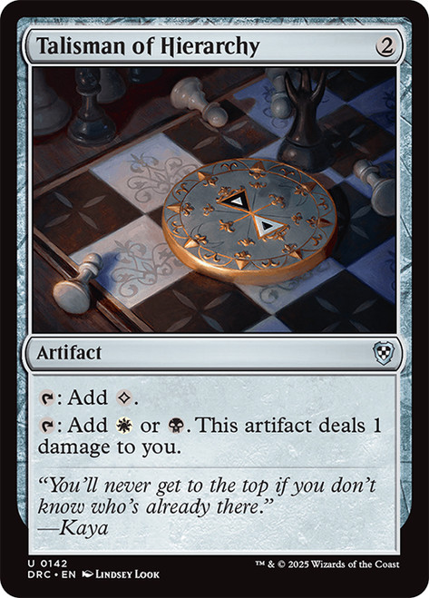 Talisman of Hierarchy\nAetherdrift Commander\nSingle\nMagic The Gathering