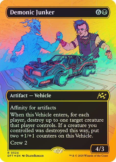 Demonic Junker (Borderless) (First Place Foil)\nAetherdrift - Alternate Foil Variants\nSingle\nMagic The Gathering