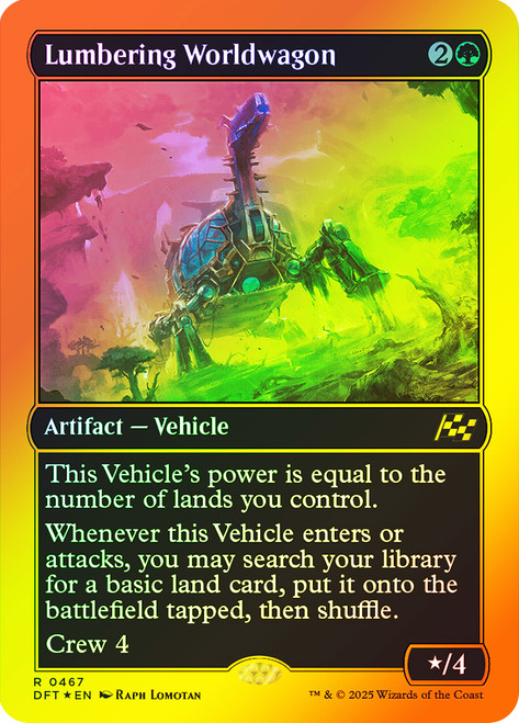 Lumbering Worldwagon (First Place Foil)\nAetherdrift - Alternate Foil\nSingle\nMagic The Gathering