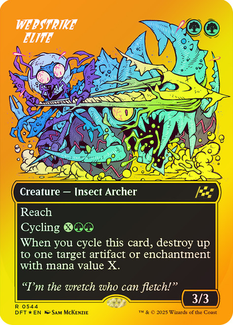 Webstrike Elite (Borderless) (First Place Foil)\nAetherdrift - Alternate Foil Variants\nSingle\nMagic The Gathering