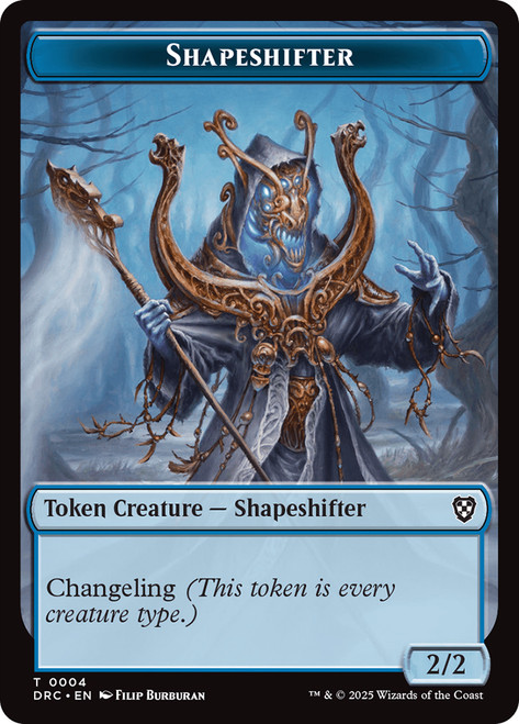 {Shapeshifter Token} // {Zombie Token} (1/1)\nAetherdrift Commander\nSingle\nMagic The Gathering