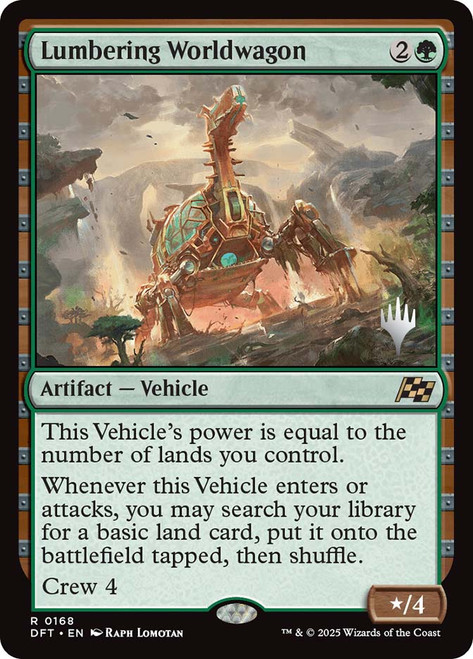 Lumbering Worldwagon (Promo Pack) (Aetherdrift)\nPromo: Planeswalker Stamped\nSingle\nMagic The Gathering