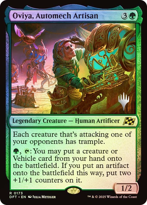Oviya, Automech Artisan (Promo Pack) (Aetherdrift)\nPromo: Planeswalker Stamped\nSingle\nMagic The Gathering