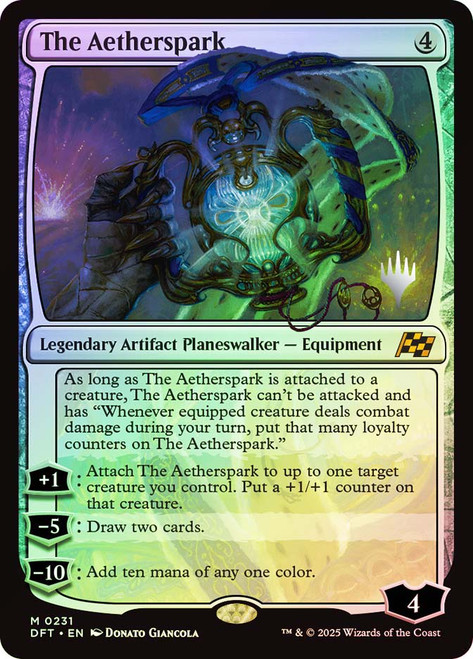 The Aetherspark (Promo Pack) (Aetherdrift)\nPromo: Planeswalker Stamped\nSingle\nMagic The Gathering