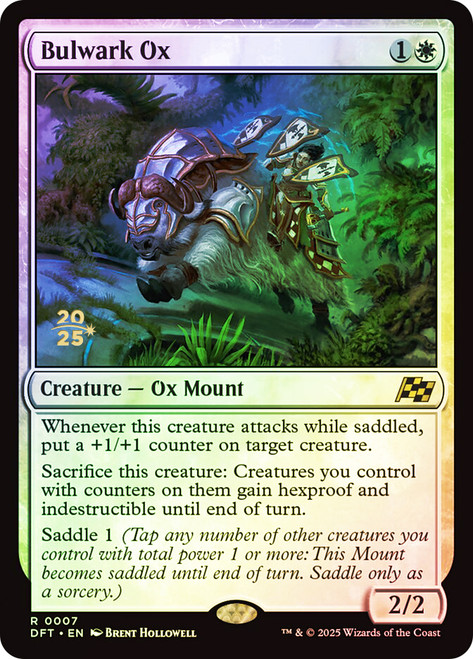 Bulwark Ox (Prerelease) (Aetherdrift)\nPromo: Date Stamped\nSingle\nMagic The Gathering