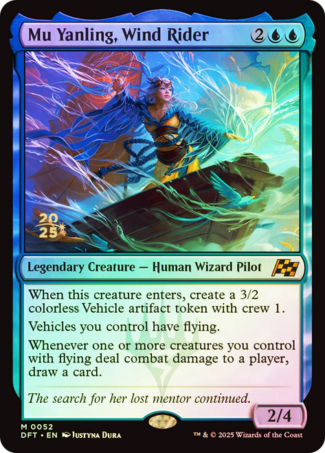 Mu Yanling, Wind Rider (Prerelease) (Aetherdrift)\nPromo: Date Stamped\nSingle\nMagic The Gathering