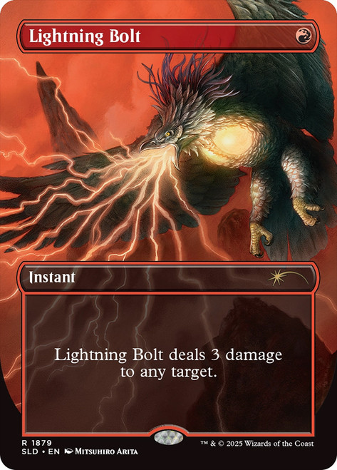 Lightning Bolt (Secret Lair) (#1879) (Borderless)\nPromo: General\nSingle\nMagic The Gathering