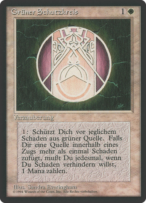 Circle of Protection: Green (BB)\n3rd Edition - Black Border - German\nSingle\nMagic The Gathering