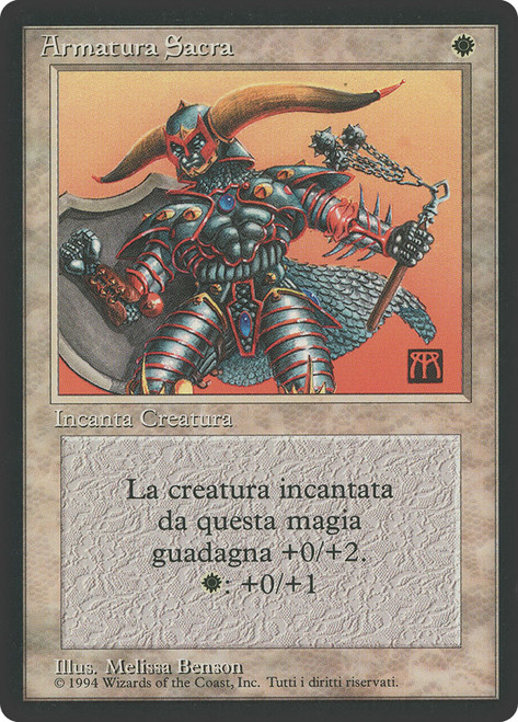 Holy Armor (BB)\n3rd Edition - Black Border - Italian\nSingle\nMagic The Gathering