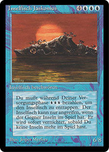 Island Fish Jasconius (BB)\n3rd Edition - Black Border - German\nSingle\nMagic The Gathering
