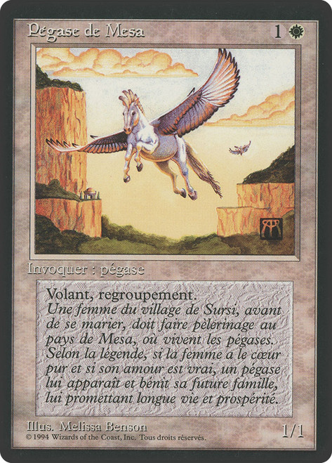 Mesa Pegasus (BB)\n3rd Edition - Black Border - French\nSingle\nMagic The Gathering