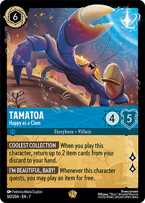 Tamatoa - Happy as a Clam
Archazia’s Island
Single
Lorcana