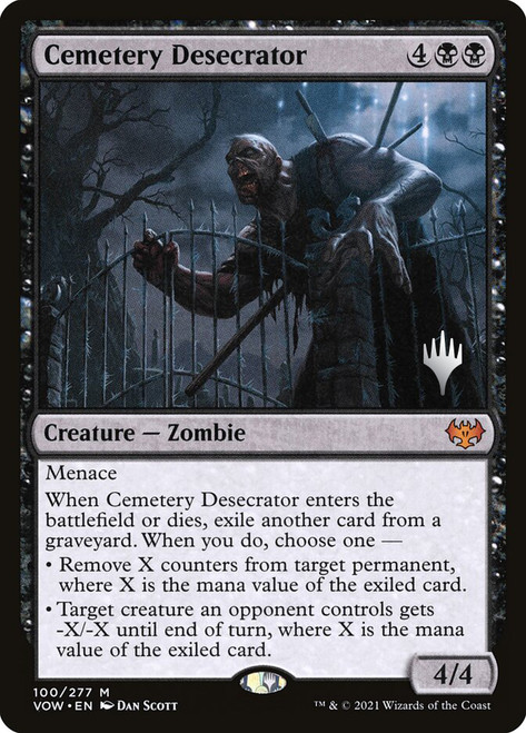 Cemetery Desecrator (Promo Pack) (Innistrad: Crimson Vow)\nPromo: Planeswalker Stamped\nSingle\nMagic The Gathering