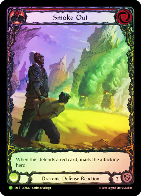 Smoke Out (GEM Pack) (Extended Art)
Promotional Cards
Single
Flesh and Blood