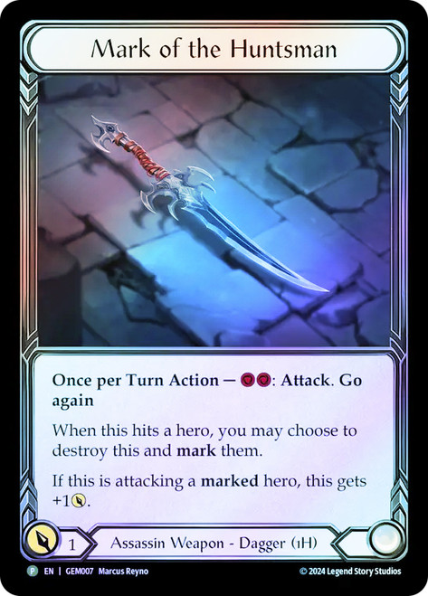 Mark of the Huntsman (GEM Pack) (#007)
Promotional Cards
Single
Flesh and Blood