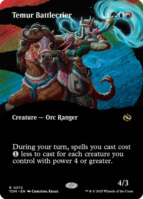 Temur Battlecrier (Borderless)\nTarkir: Dragonstorm - Variants\nSingle\nMagic The Gathering