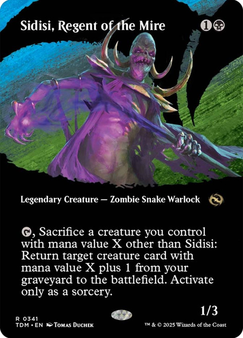 Sidisi, Regent of the Mire (Borderless)\nTarkir: Dragonstorm - Variants\nSingle\nMagic The Gathering