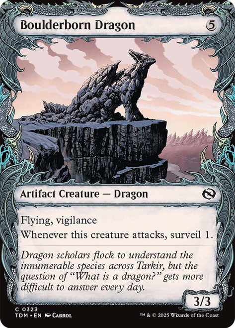 Boulderborn Dragon (Showcase)\nTarkir: Dragonstorm - Variants\nSingle\nMagic The Gathering