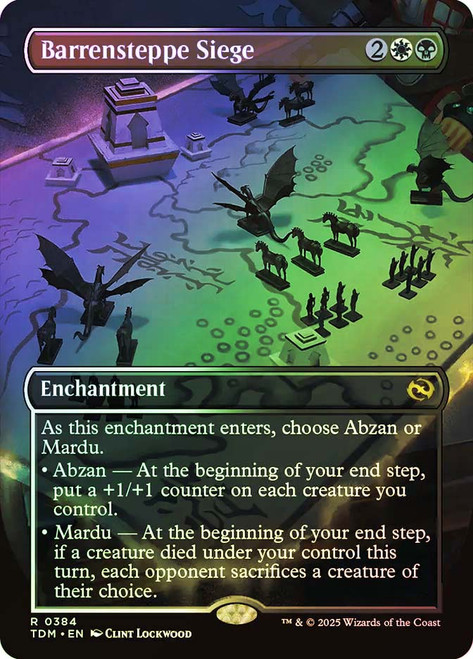 Barrensteppe Siege (Borderless)\nTarkir: Dragonstorm - Variants\nSingle\nMagic The Gathering