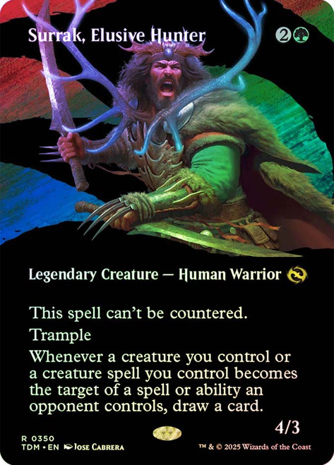 Surrak, Elusive Hunter (Borderless)\nTarkir: Dragonstorm - Variants\nSingle\nMagic The Gathering