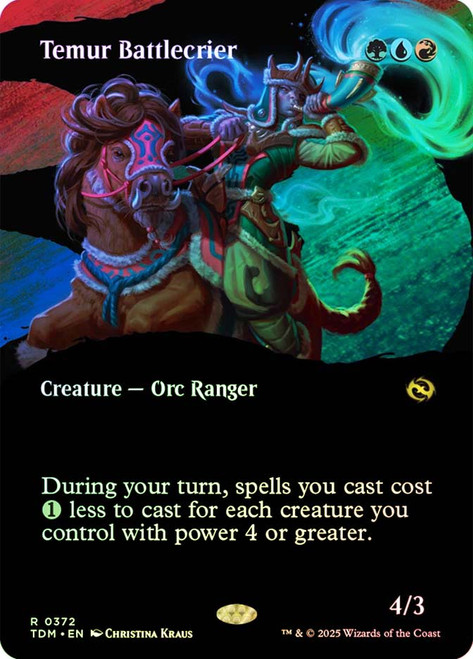 Temur Battlecrier (Borderless)\nTarkir: Dragonstorm - Variants\nSingle\nMagic The Gathering