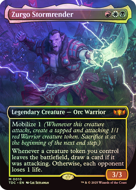 Zurgo Stormrender (Borderless)\nTarkir: Dragonstorm Commander - Variants\nSingle\nMagic The Gathering