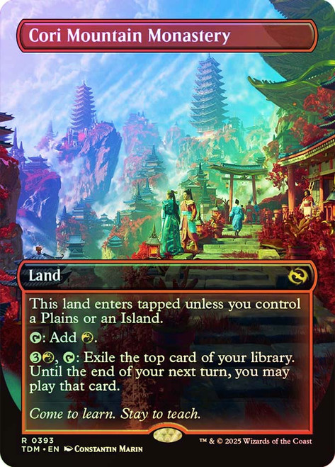 Cori Mountain Monastery (Borderless)\nTarkir: Dragonstorm - Variants\nSingle\nMagic The Gathering