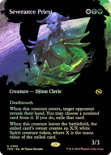 Severance Priest (Borderless)\nTarkir: Dragonstorm - Variants\nSingle\nMagic The Gathering