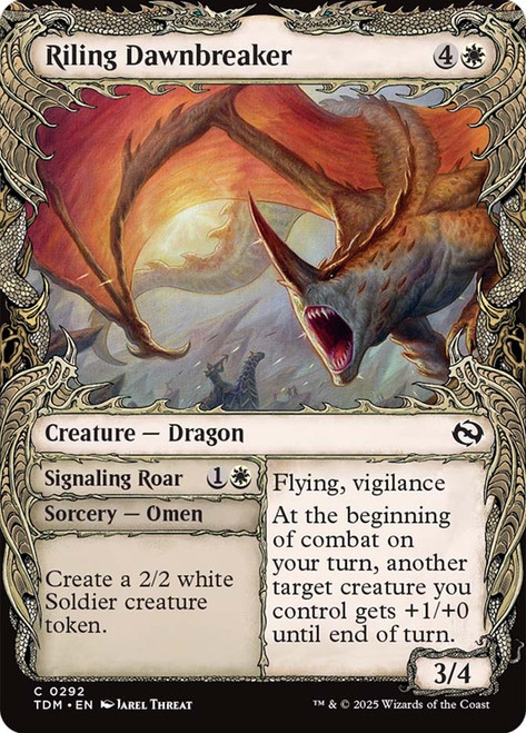 Riling Dawnbreaker // Signaling Roar (Showcase)\nTarkir: Dragonstorm - Variants\nSingle\nMagic The Gathering