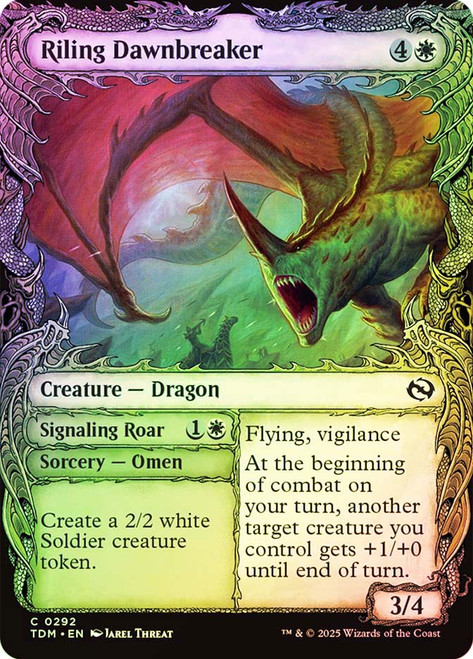 Riling Dawnbreaker // Signaling Roar (Showcase)\nTarkir: Dragonstorm - Variants\nSingle\nMagic The Gathering