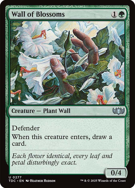 Wall of Blossoms\nTarkir: Dragonstorm Commander\nSingle\nMagic The Gathering