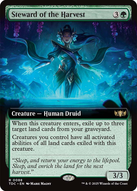 Steward of the Harvest (Extended Art)\nTarkir: Dragonstorm Commander - Variants\nSingle\nMagic The Gathering