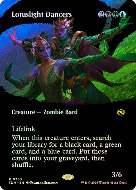 Lotuslight Dancers (Borderless)\nTarkir: Dragonstorm - Variants\nSingle\nMagic The Gathering