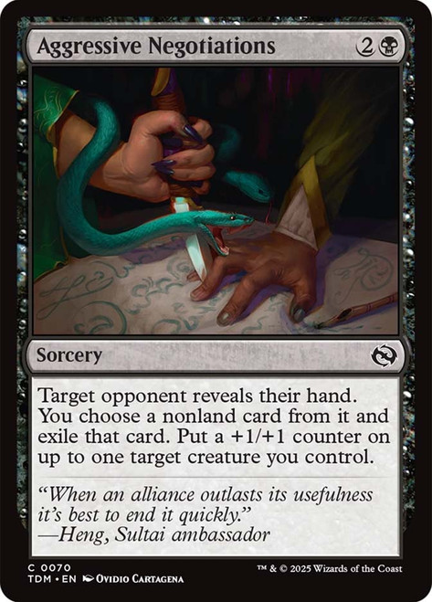 Aggressive Negotiations\nTarkir: Dragonstorm\nSingle\nMagic The Gathering