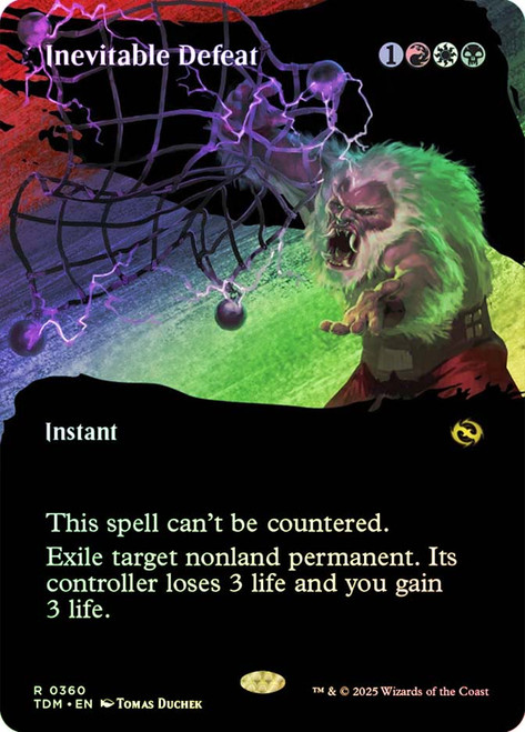 Inevitable Defeat (Borderless)\nTarkir: Dragonstorm - Variants\nSingle\nMagic The Gathering