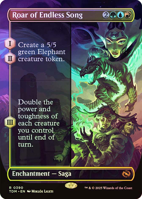 Roar of Endless Song (Borderless)\nTarkir: Dragonstorm - Variants\nSingle\nMagic The Gathering