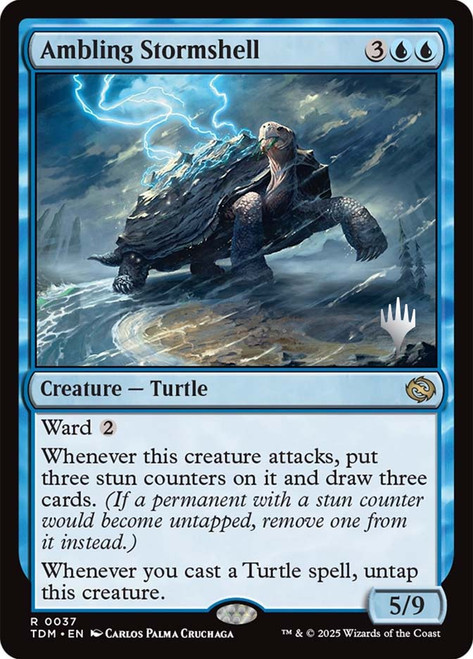 Ambling Stormshell (Promo Pack) (Tarkir: Dragonstorm)\nPromo: Planeswalker Stamped\nSingle\nMagic The Gathering